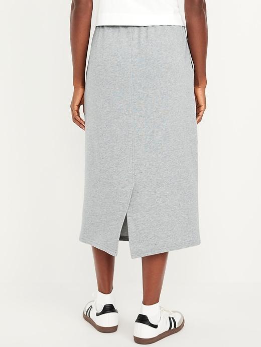 High-Waisted Fleece Midi Skirt Product Image