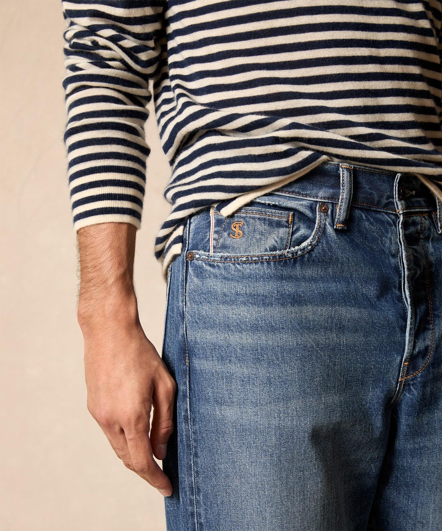 Relaxed Selvedge Jean in Medium Crease Wash Product Image