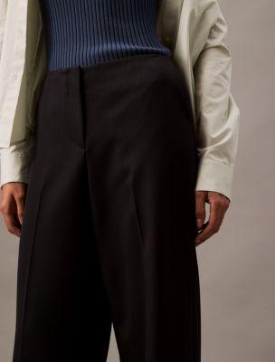 Pinstripe Crepe Wide Leg Trouser Product Image