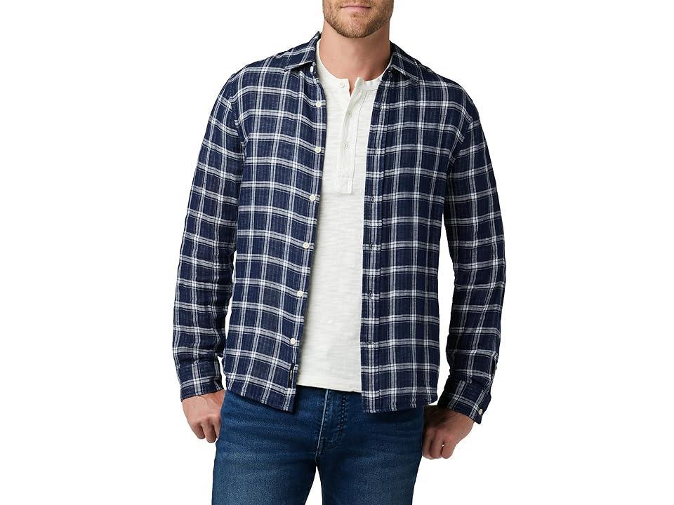 Joe's Jeans Oliver Point Collar Shirt (True Navy Plaid) Men's Clothing Product Image