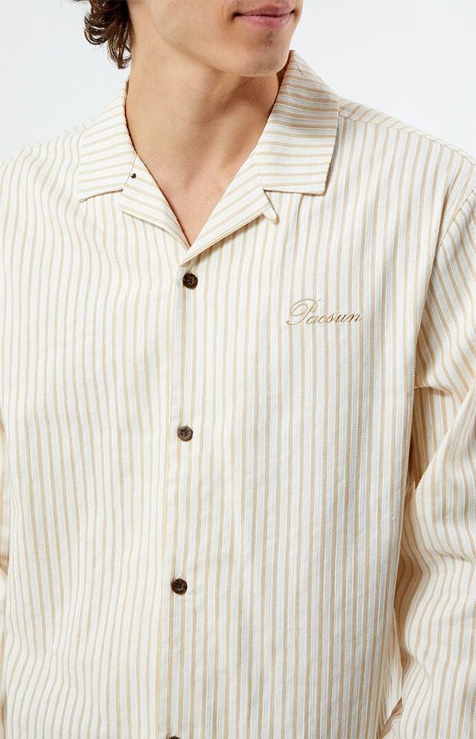 Men's Long Sleeve Stripe Camp Shirt Product Image