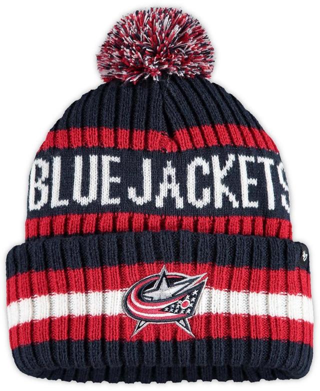 Mens Navy Columbus Blue Jackets Bering Cuffed Knit Hat with Pom Product Image