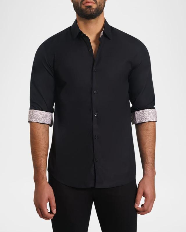 Men's Contrast-Reverse Solid Sport Shirt Product Image