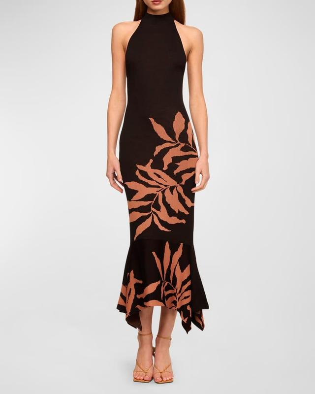 Ember Flared Halter Sleeveless Midi Dress Product Image