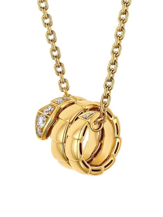 Womens Serpenti Viper 18K Yellow Gold & 0.13 TCW Diamond Pendant Necklace Product Image