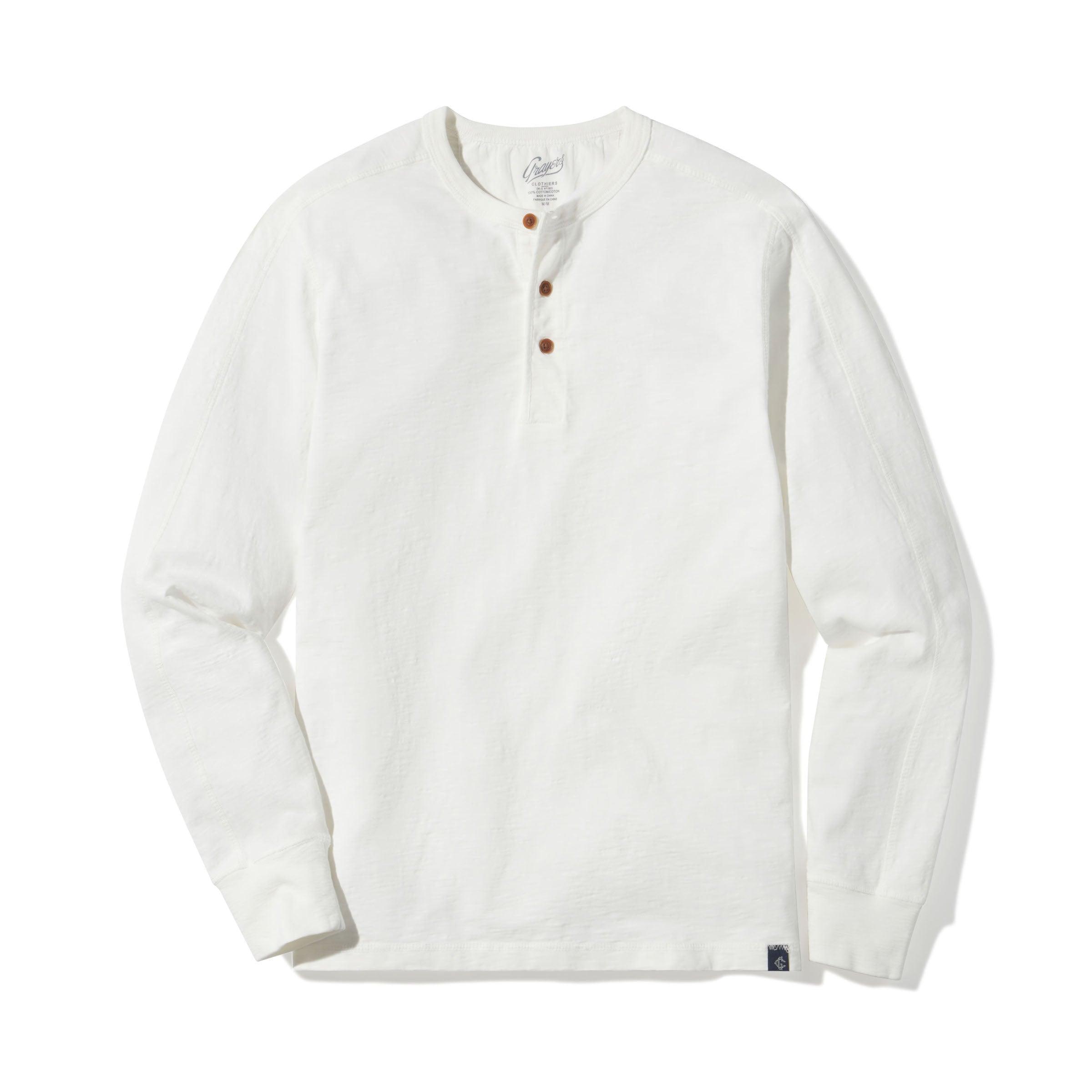 New Cooper Garment Dyed Henley - White Product Image