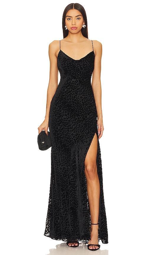 NICHOLAS Ariel Asymmetrical Cowl Gown Black. (also in ). Product Image