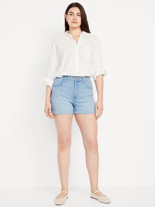 High-Waisted Wow Jean Shorts -- 3-inch inseam Product Image