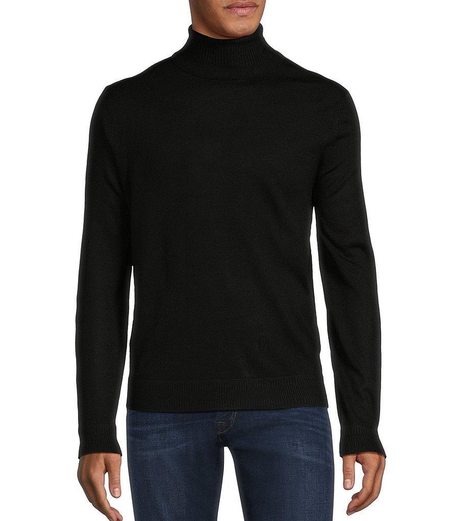 Murano Solid Performance Textured Long Sleeve Turtleneck Sweater Product Image