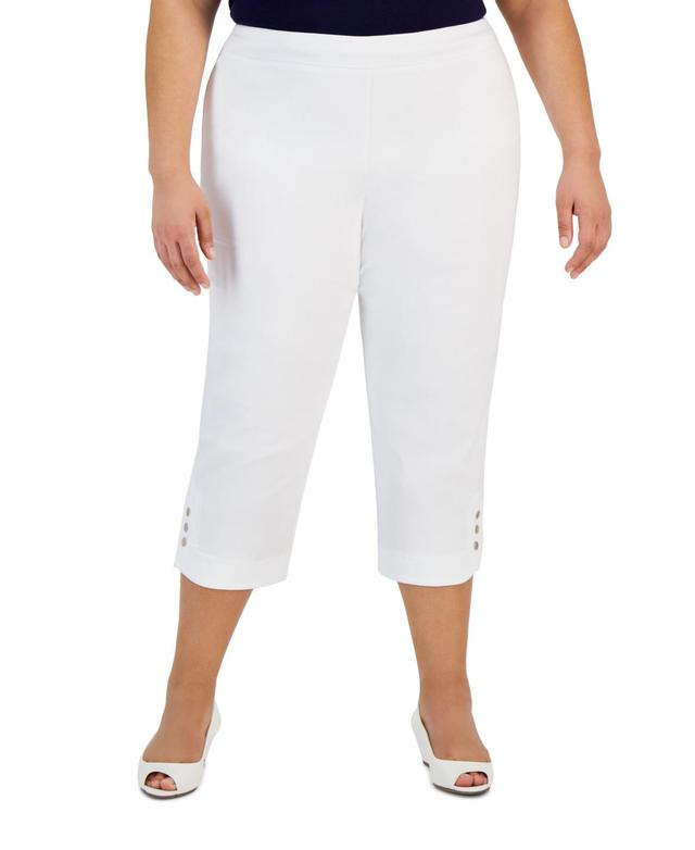 Jm Collection Plus Size Snap-Hem Pull-On Capris, Created for Macys Product Image