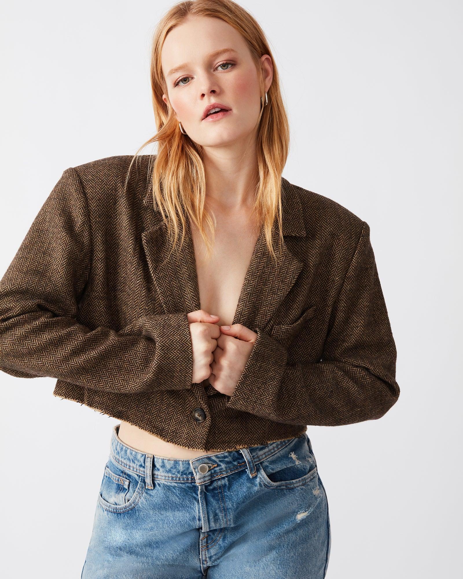 RUPI CROPPED BLAZER BROWN Product Image