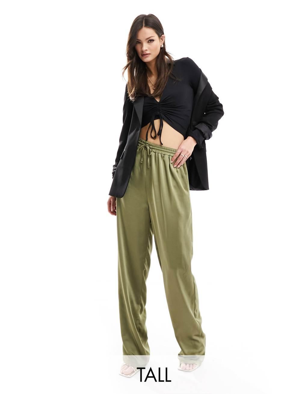 Flounce London Tall satin wide leg pants Product Image