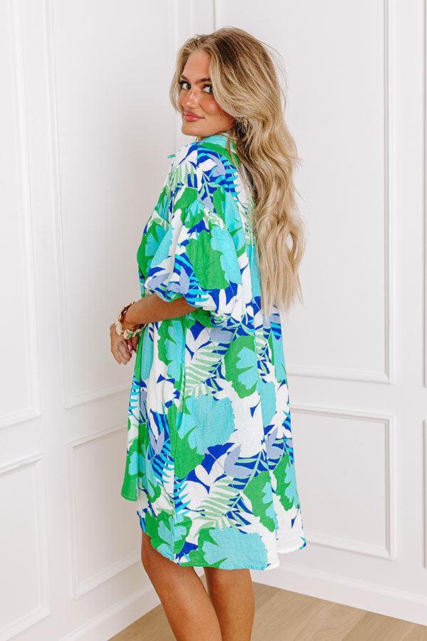 Tropical Vacay Button Down Mini Dress Product Image