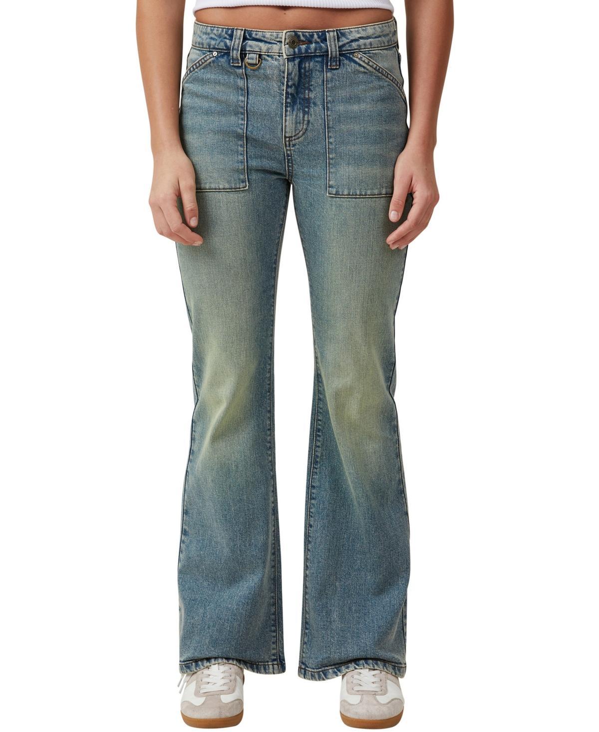 Cotton On Womens Stretch Bootleg Flare Jeans - Desert Blue Product Image