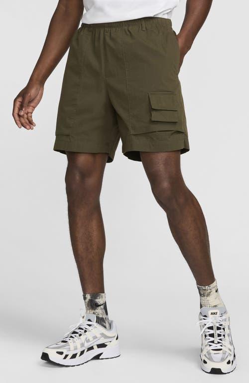 Life Drawstring Cargo Camp Shorts In Green Product Image