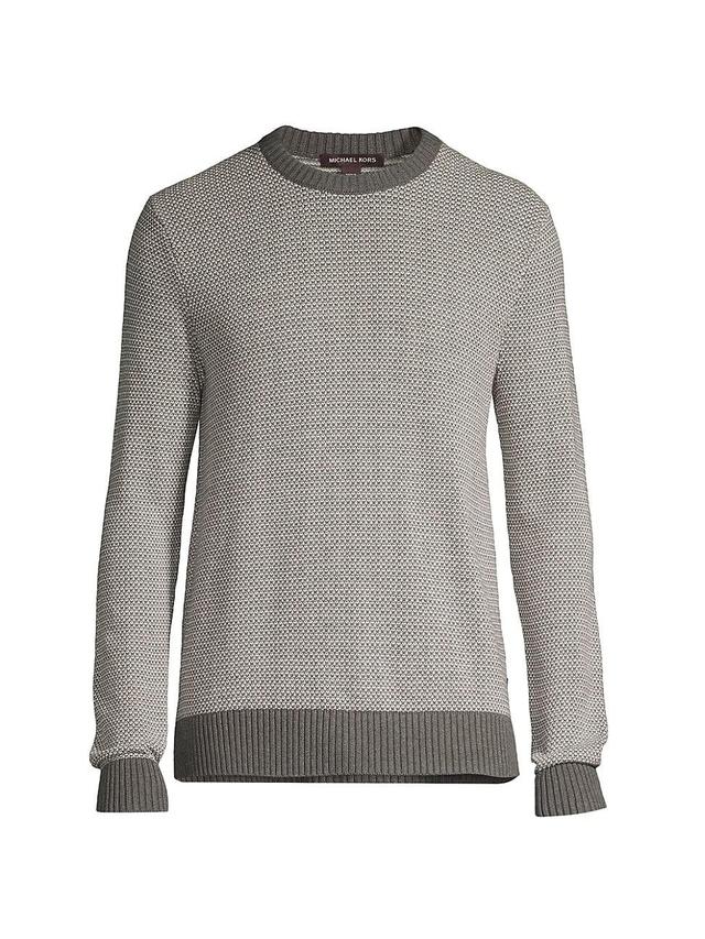 Mens Melange Novelty Stitch Crewneck Sweater Product Image