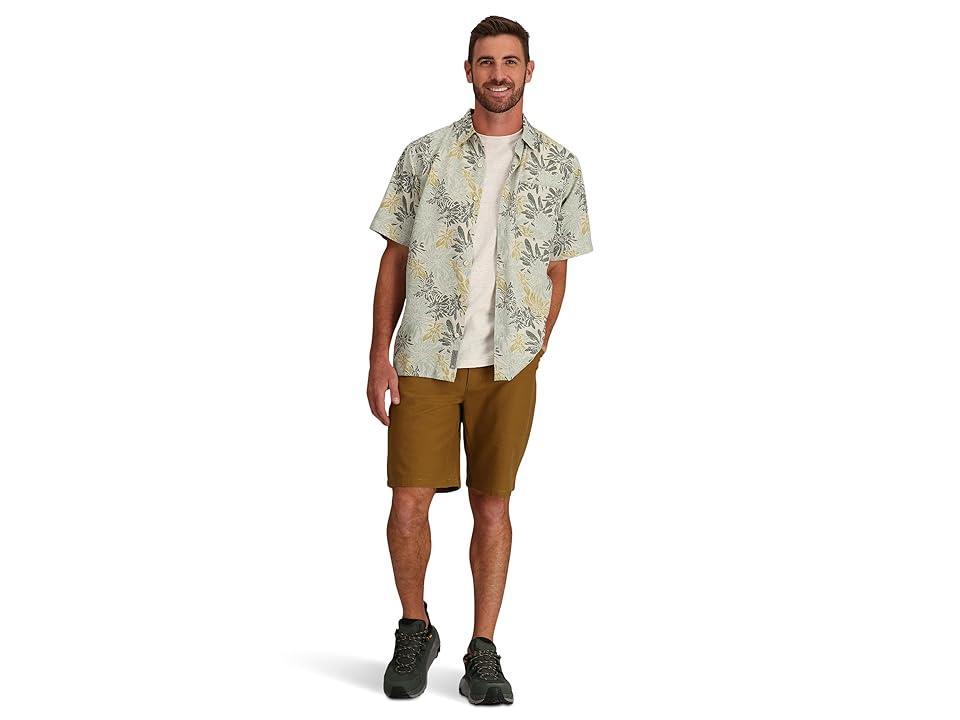 Royal Robbins Comino Leaf Short Sleeve (Sandstone Bonsall Print) Men's Clothing Product Image