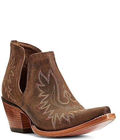 Ariat Dixon Leather Block Heel Western Booties Product Image