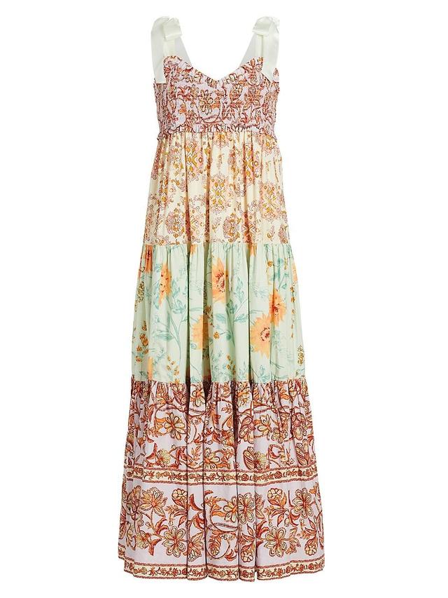 Womens Bluebell Floral Cotton Maxi Dress Product Image