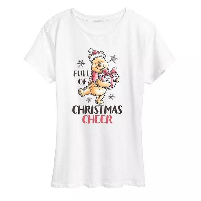 Disneys Winnie The Pooh Womens Christmas Cheer Graphic Tee, Girls Grey Gray Product Image