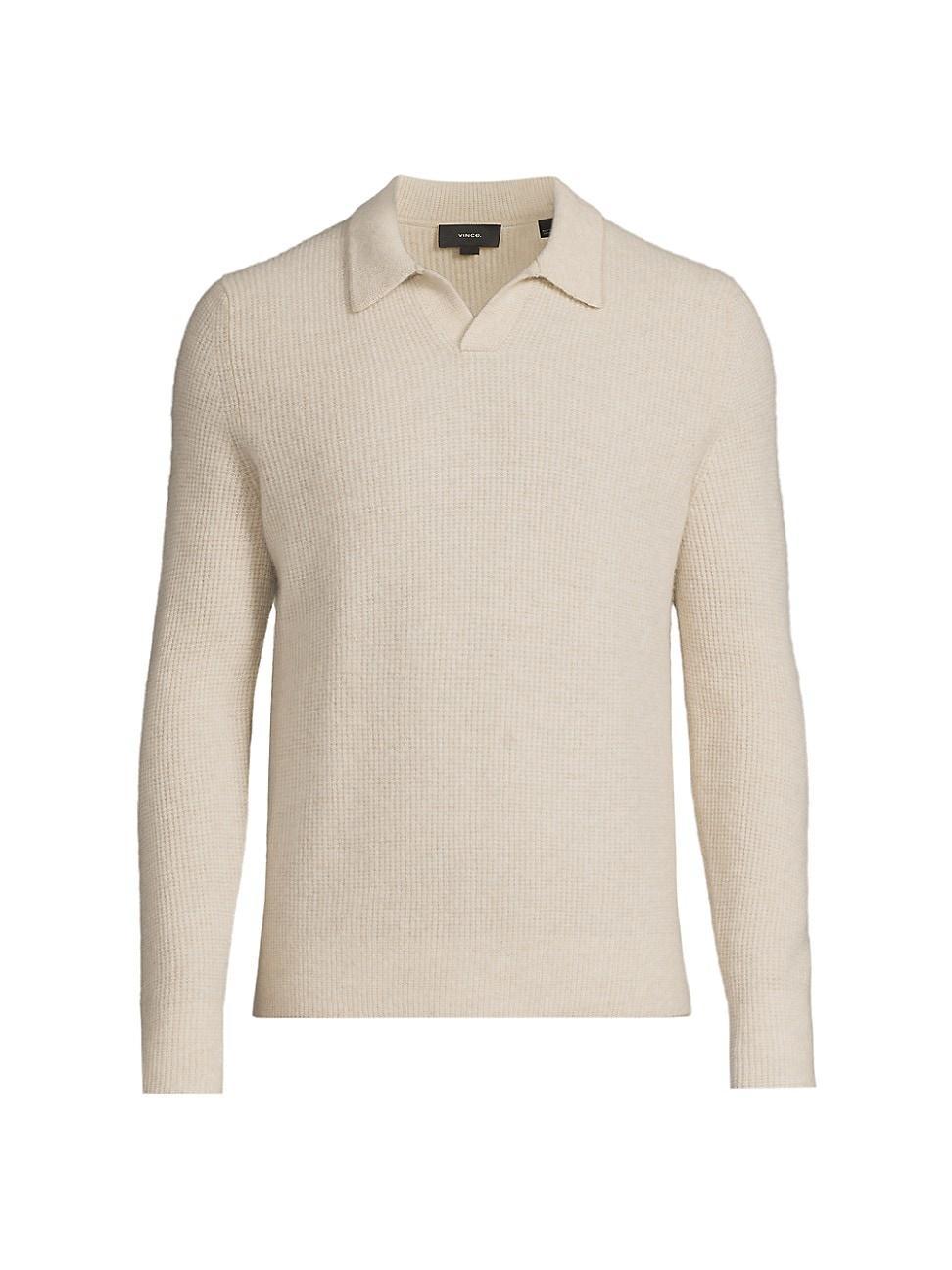 Plush Cashmere Thermal Johnny-Collar Sweater Product Image