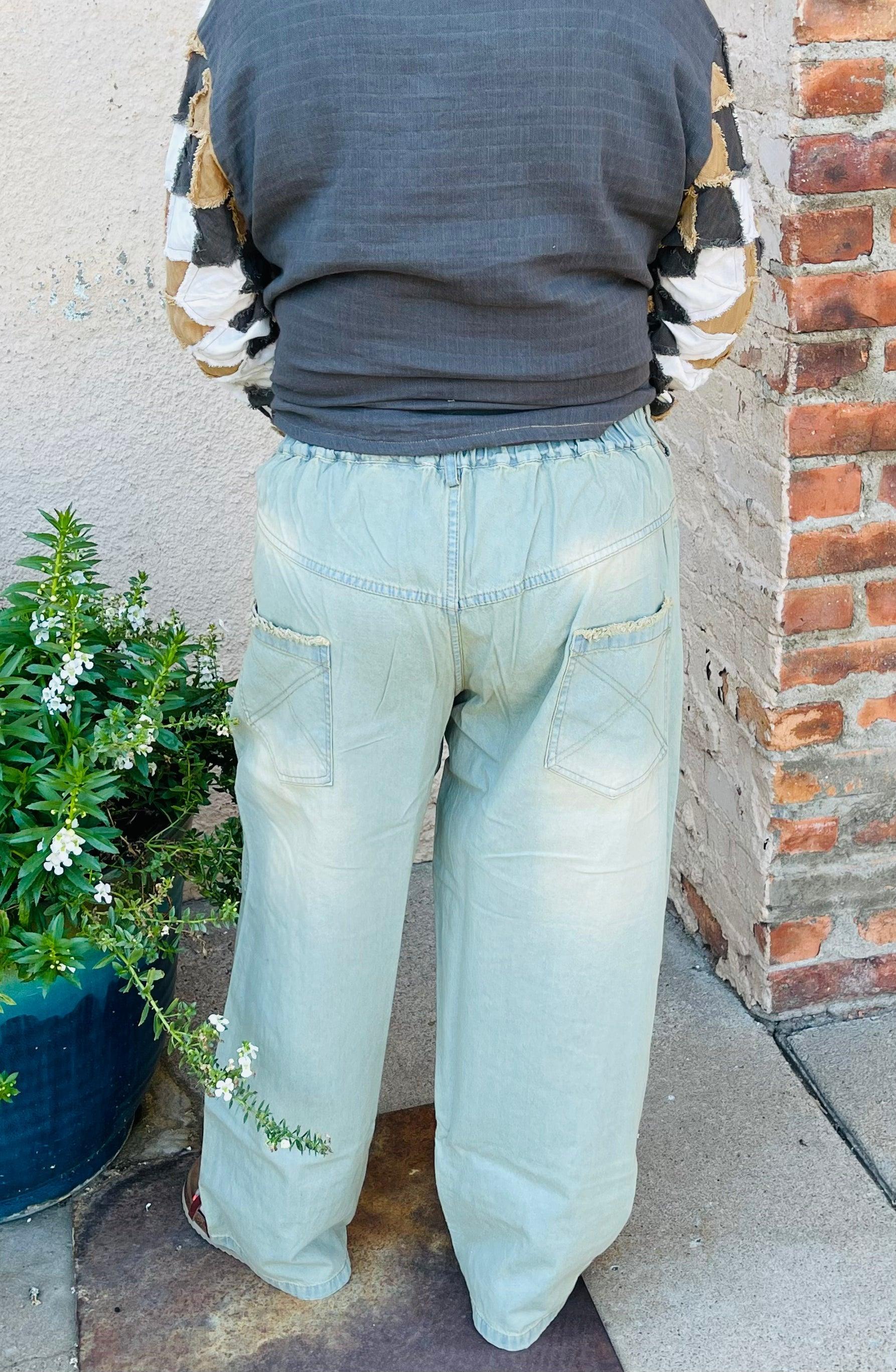 Vintage Wash Distressed Star Jeans from Paper Lace Product Image