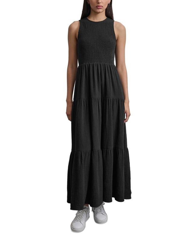 Dkny Jeans Womens Cotton Gauze Smocked-Bodice Maxi Dress Product Image