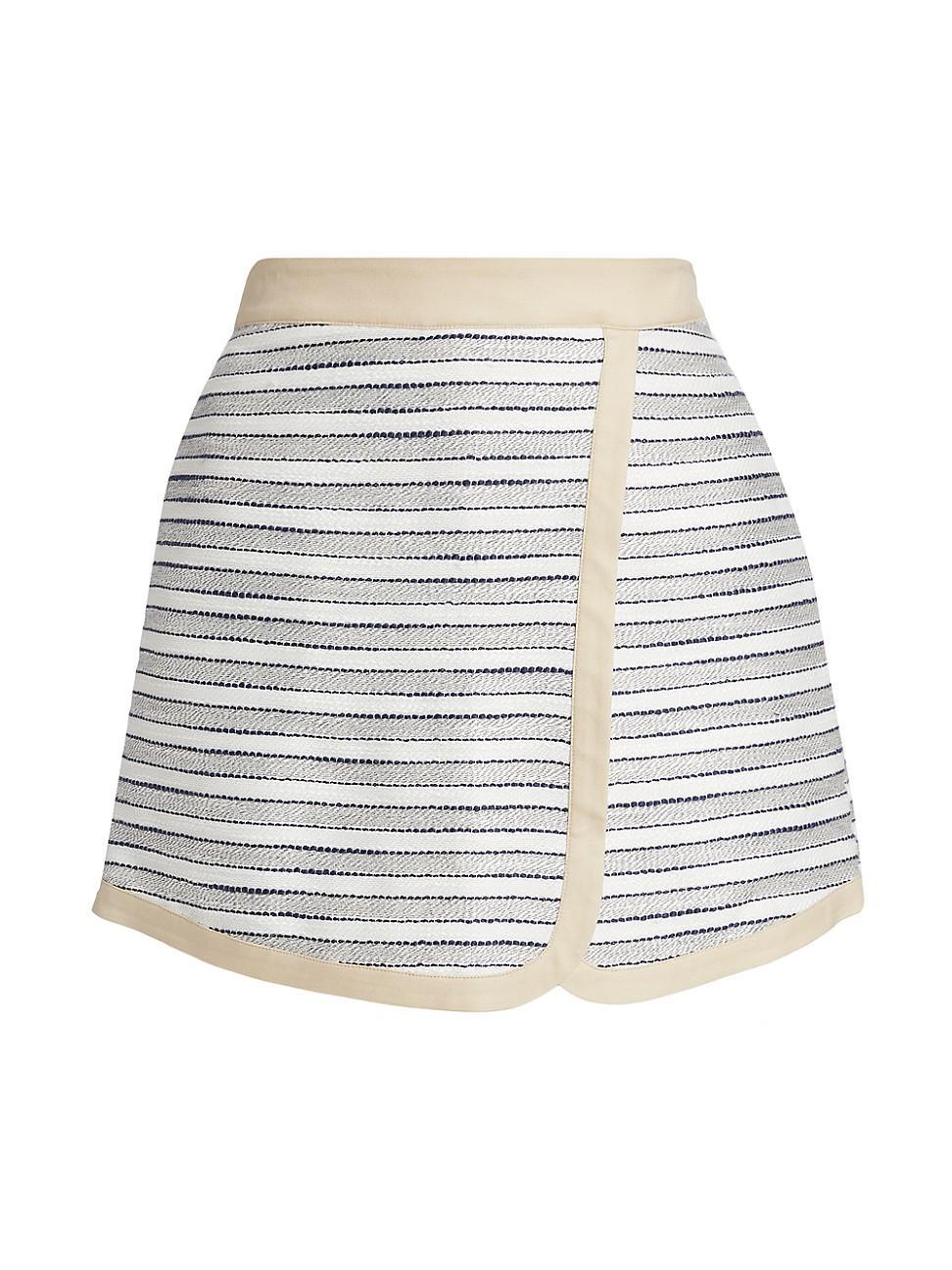 Womens Striped Cotton-Blend Surplice Skort Product Image