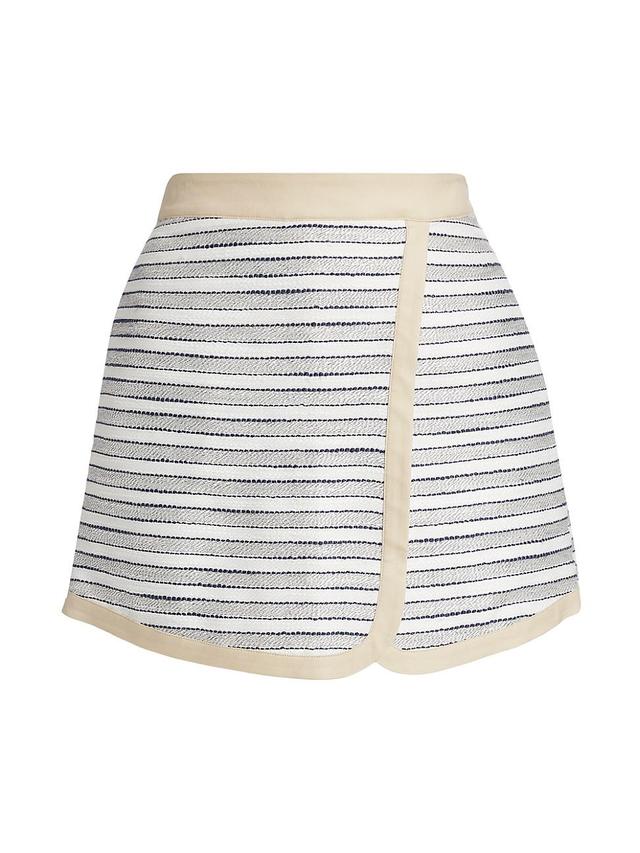 Womens Striped Cotton-Blend Surplice Skort Product Image