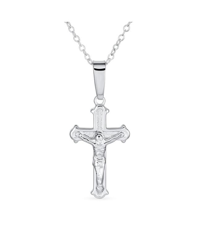 Bling Jewelry Simple Christian Catholic Religious Jewelry Traditional Passion Jesus Crucifix Cross Necklace Pendant For Women Teen .925 Sterling Silve Product Image