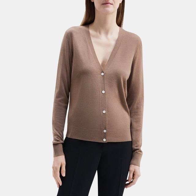 Merino Wool V-Neck Cardigan | Theory Outlet Product Image