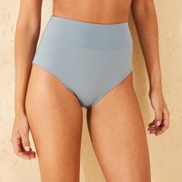 Womens Shaping High Waist Medium Coverage Bikini Bottom - Shade & Shore Blue XS Product Image