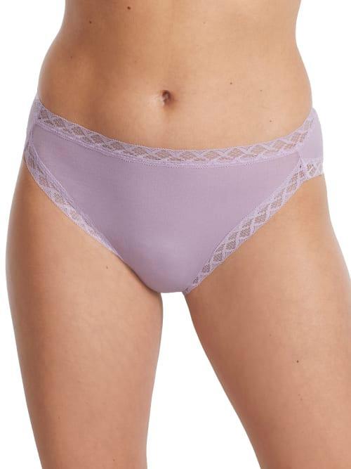 Natori Bliss Lace-Trim Cotton French-Cut Brief Underwear 152058 Product Image