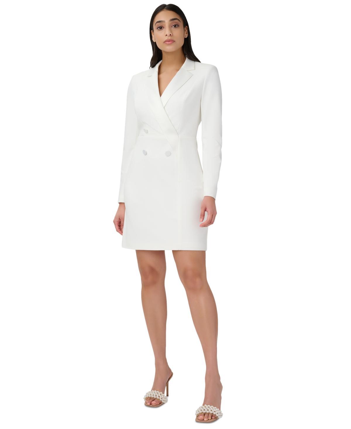 Adrianna Papell Stretch V-Neck Long Sleeve Blazer Dress Product Image