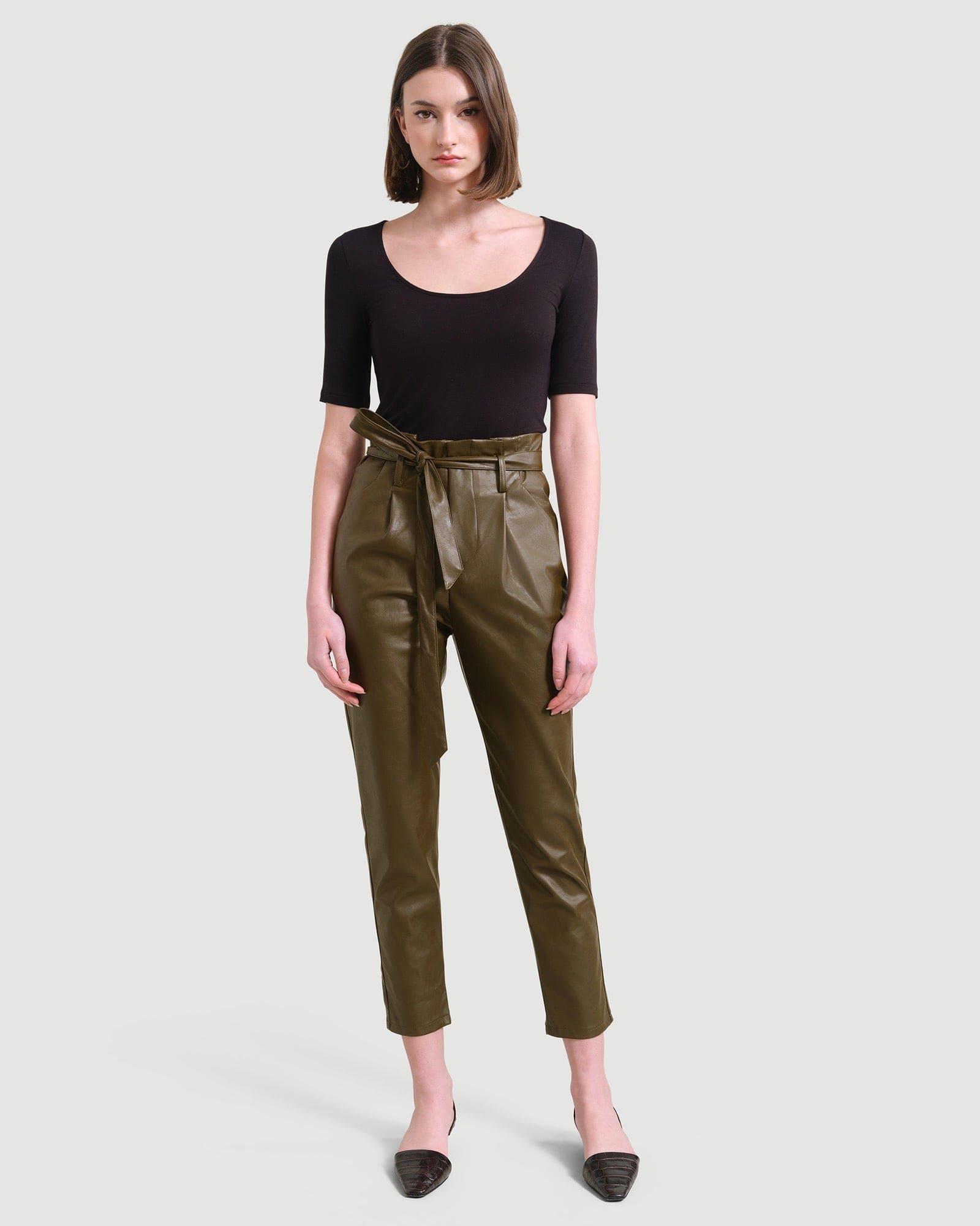 Bethany Paperbag Vegan Leather Trousers Product Image