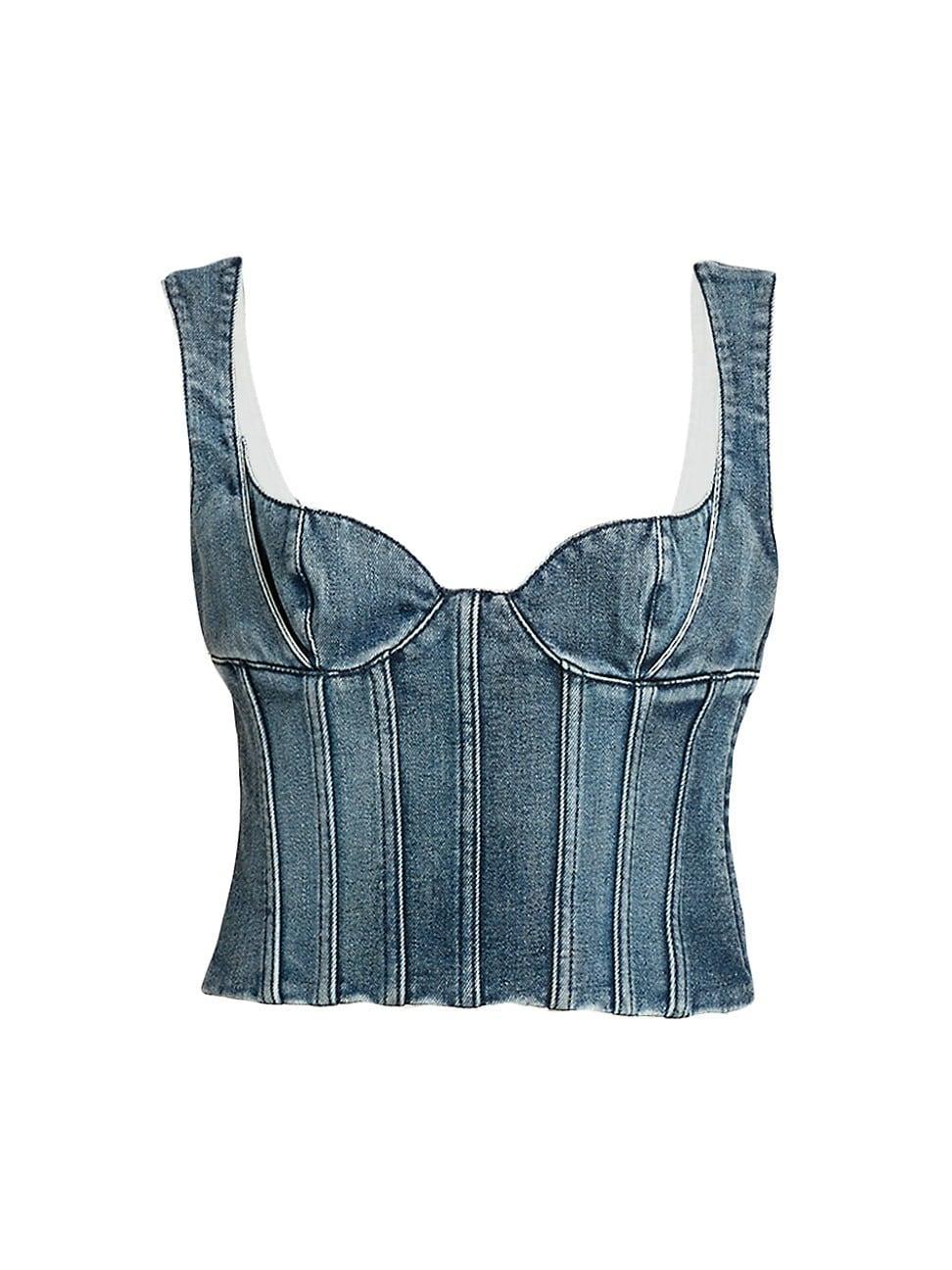 Womens Cotton Denim Crop Bustier Top product image