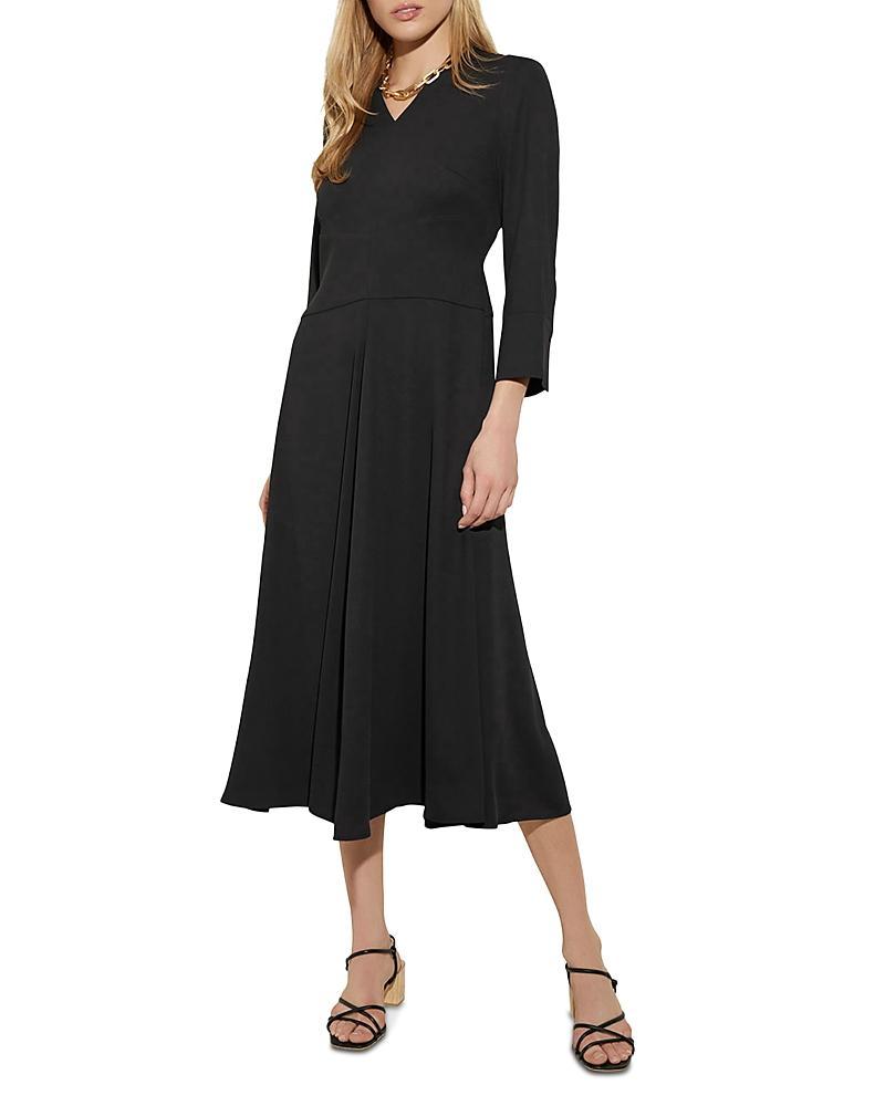 Womens Structured Waist Crepe De Chine Dress Product Image