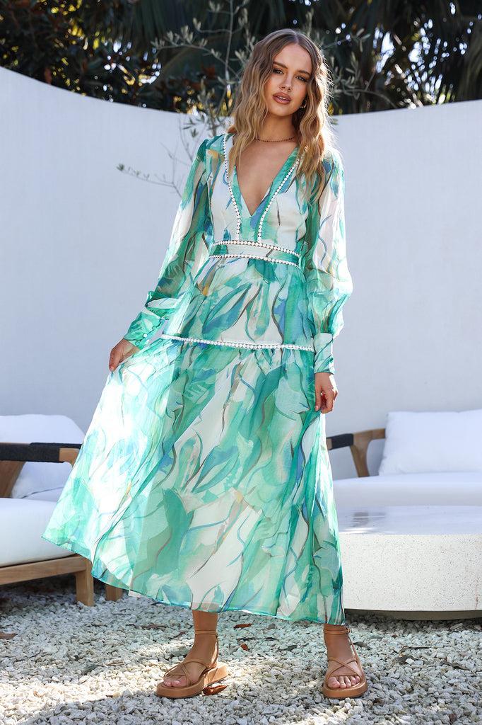 Sunny and Bright Maxi Dress Green Product Image