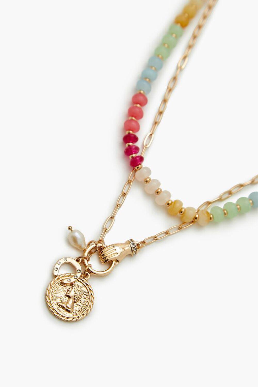 Beaded Layered Charm Necklace | Forever 21 Product Image