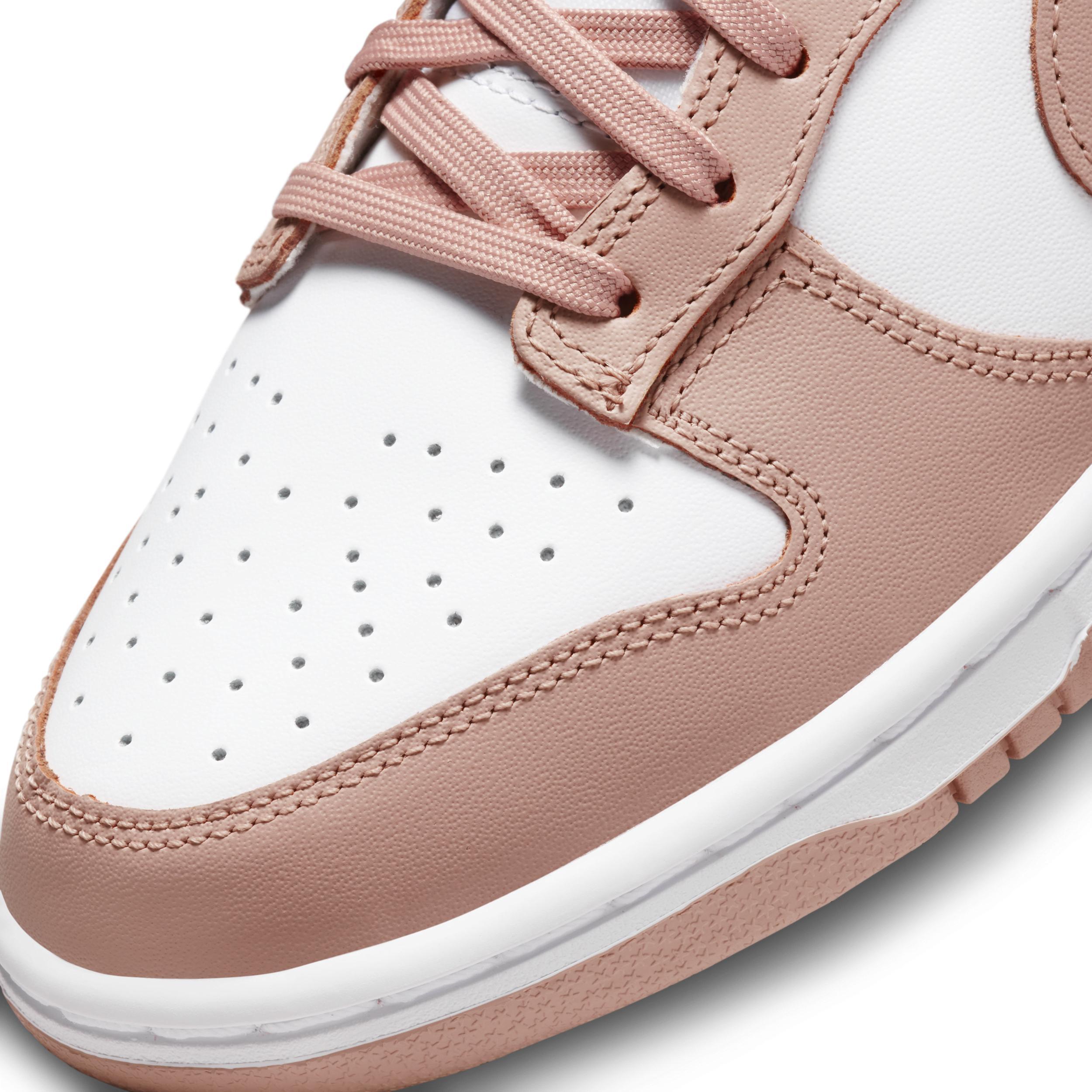 Nike Womens Nike Dunk Low - Womens Shoes White/Pink Product Image