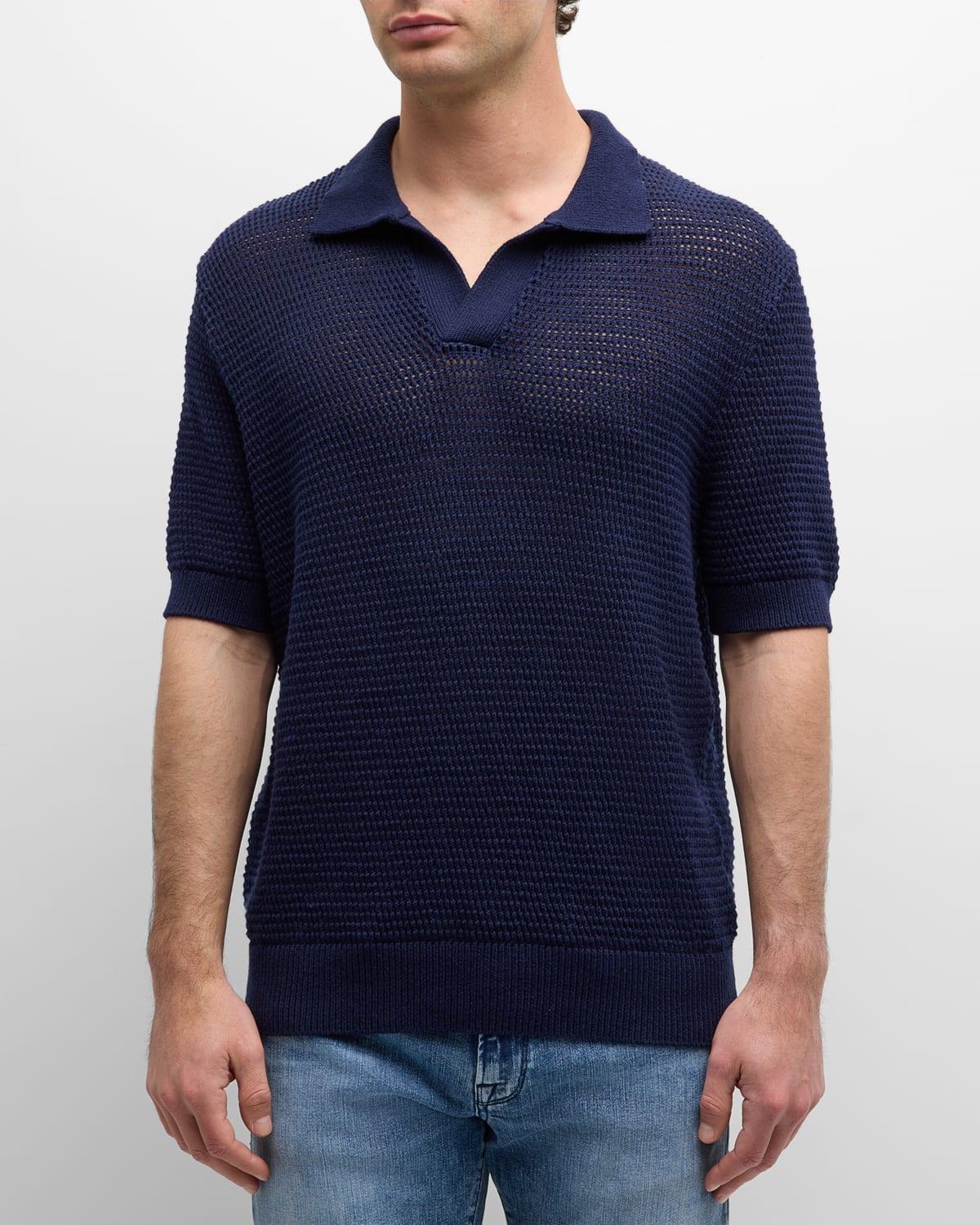 Mens Cotton-Silk Polo Sweater Product Image