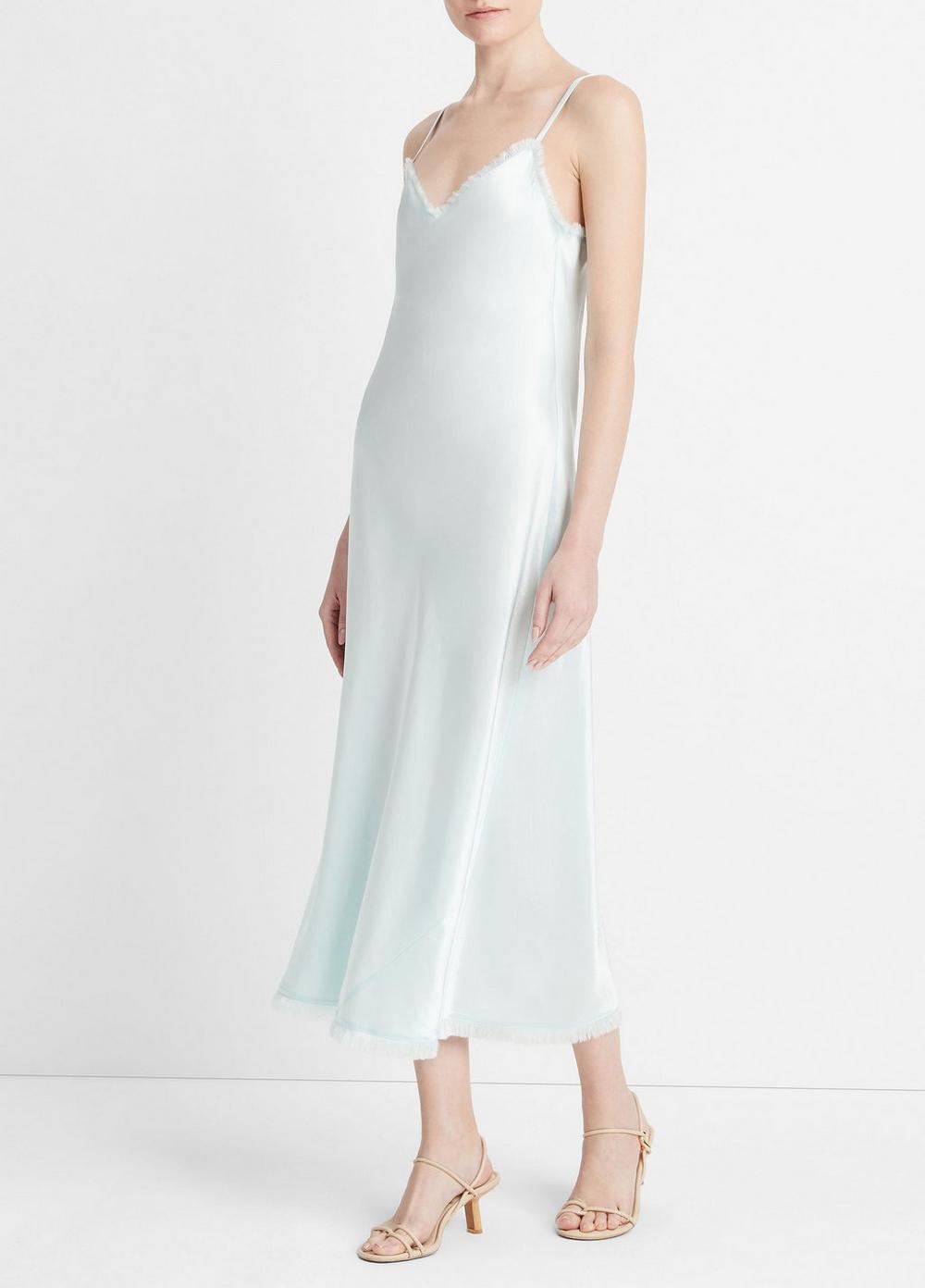 Satin Frayed-Edge Bias Camisole Dress Product Image