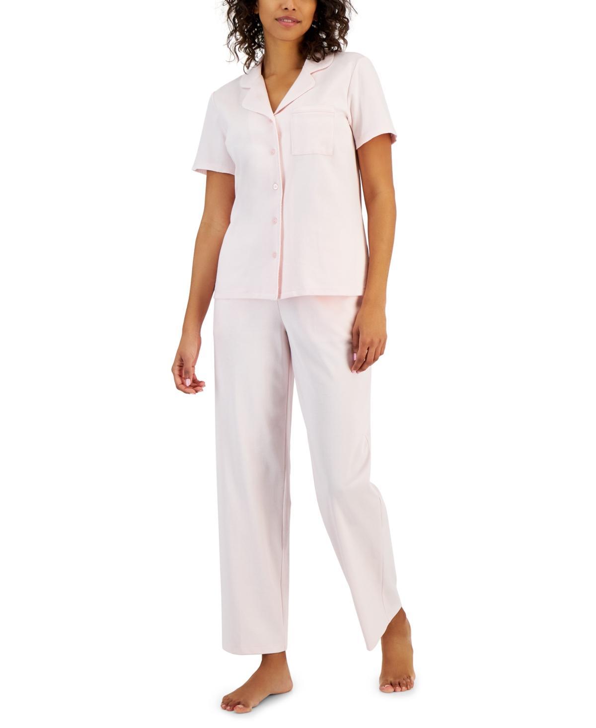 Charter Club Womens 2-Pc. Notched-Collar Pajamas Set, Created for Macys Product Image