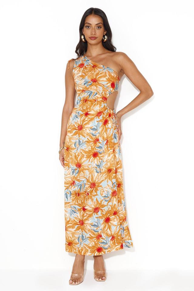 Ticket Anywhere One Shoulder Maxi Dress Orange Product Image