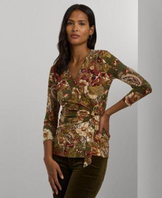 Lauren Ralph Lauren Womens Floral Stretch Jersey Top Product Image