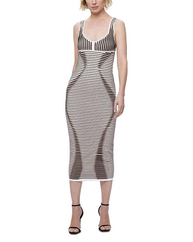 Womens 3D Layered Striped Midi-Dress Product Image