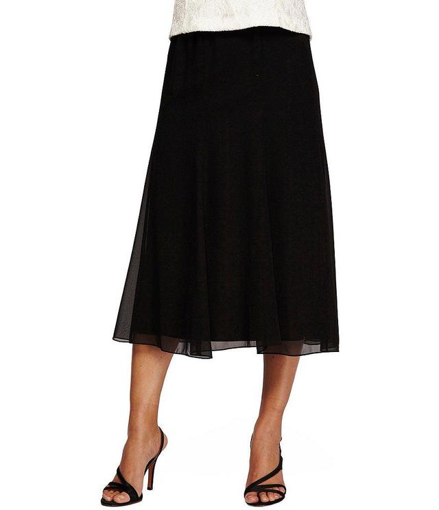 Alex Evenings Chiffon A-Line Midi Skirt Product Image