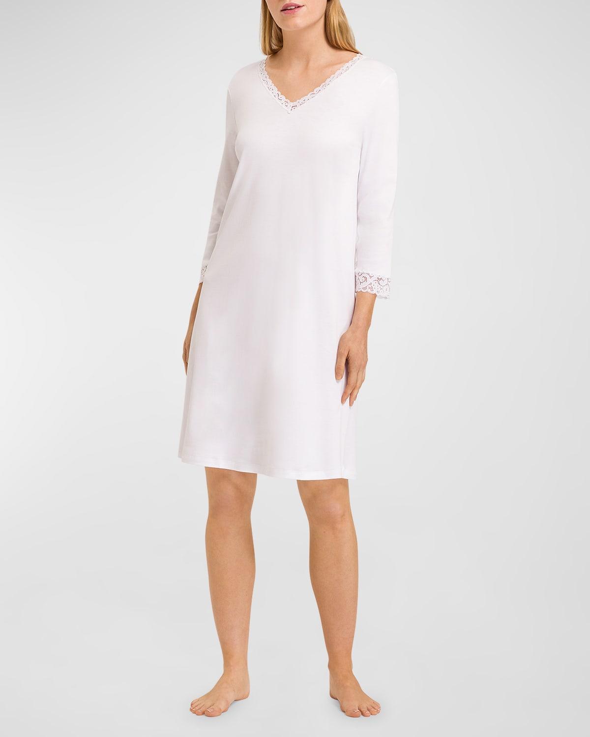 Hanro Moments V-Neck Cotton Nightgown Product Image