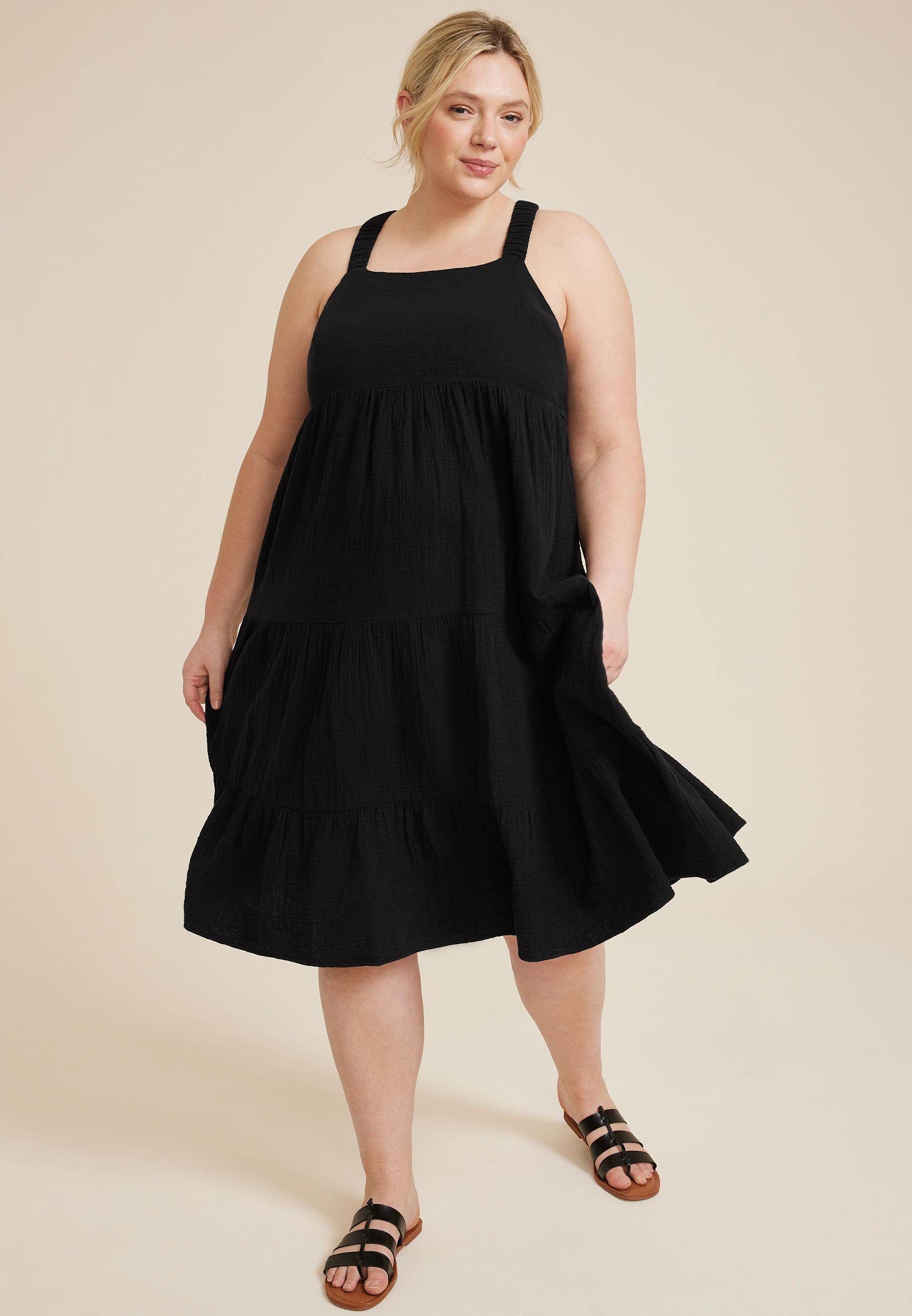 Maurices Plus Size Womens Double Cloth Midi Dress Size 4X Product Image