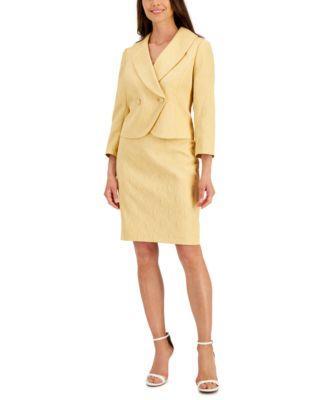 Nipon Boutique Womens Floral-Jacquard Jacket & Pencil Skirt Suit Product Image